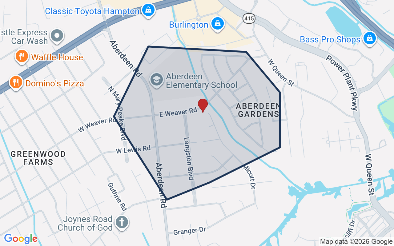 Map of Aberdeen Gardens with neighborhood boundary