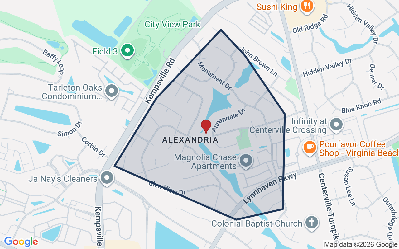Map of Alexandria with neighborhood boundary