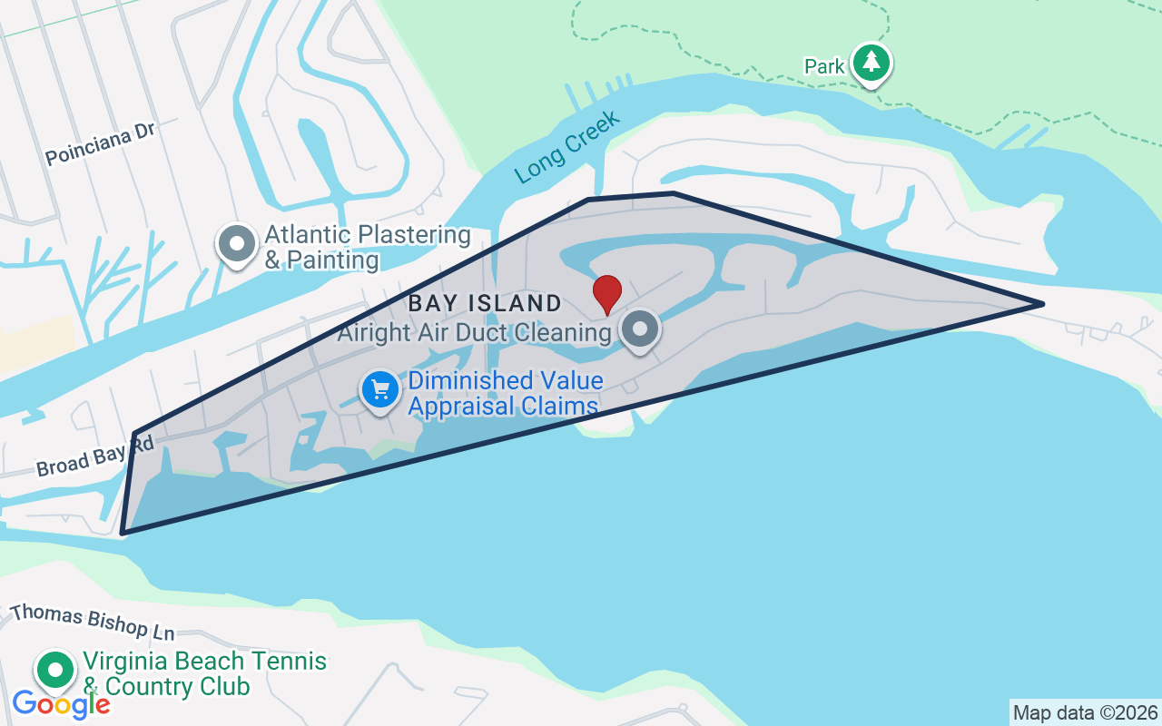 Map of Bay Island with neighborhood boundary
