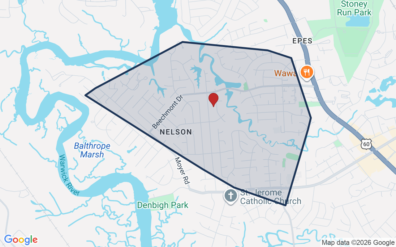 Map of Beechwood with neighborhood boundary