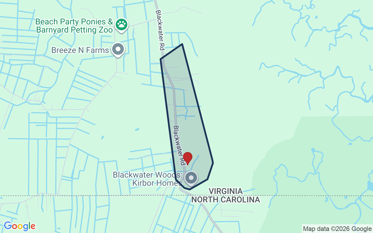 Map of Blackwater with neighborhood boundary