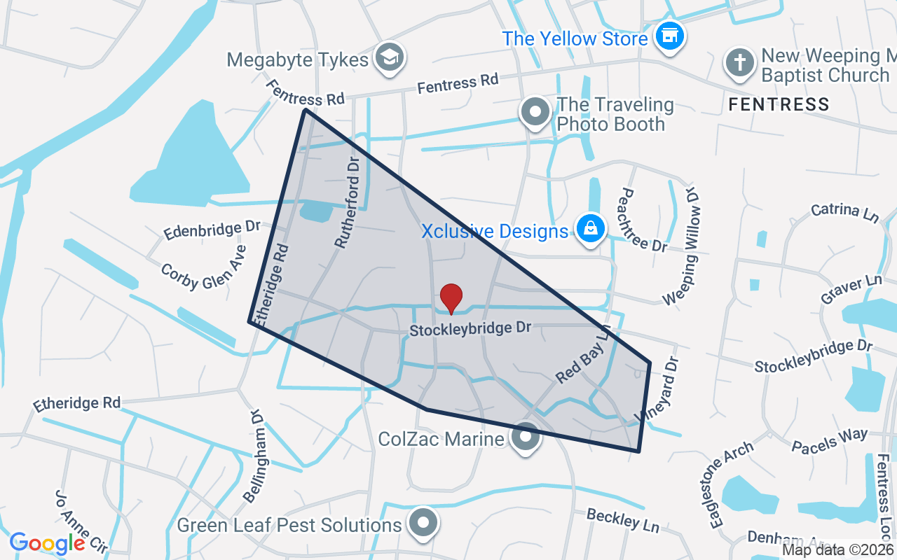 Map of Brandermill with neighborhood boundary