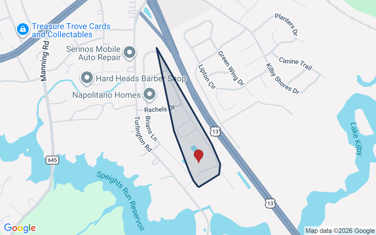 Map of Brewers Meadows South with neighborhood boundary