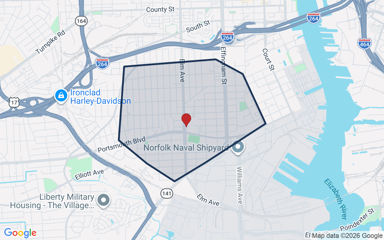 Map of Brighton with neighborhood boundary