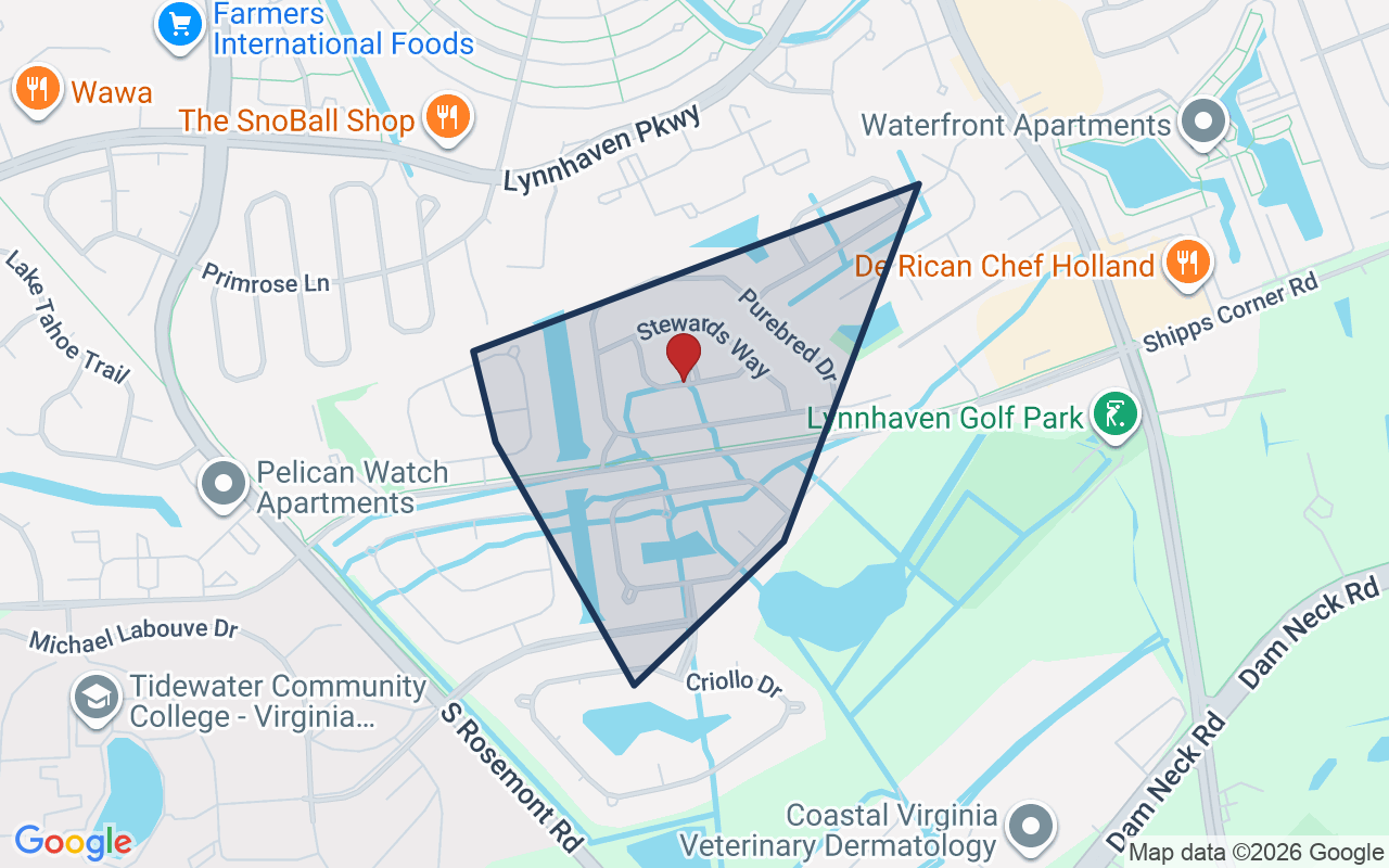 Map of Buckner Farm with neighborhood boundary