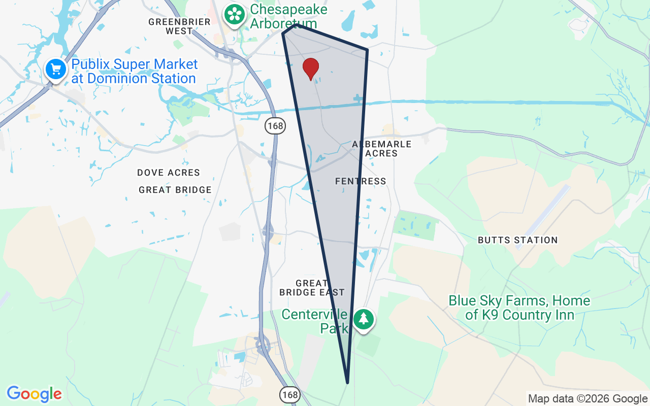 Map of Butts Station with neighborhood boundary