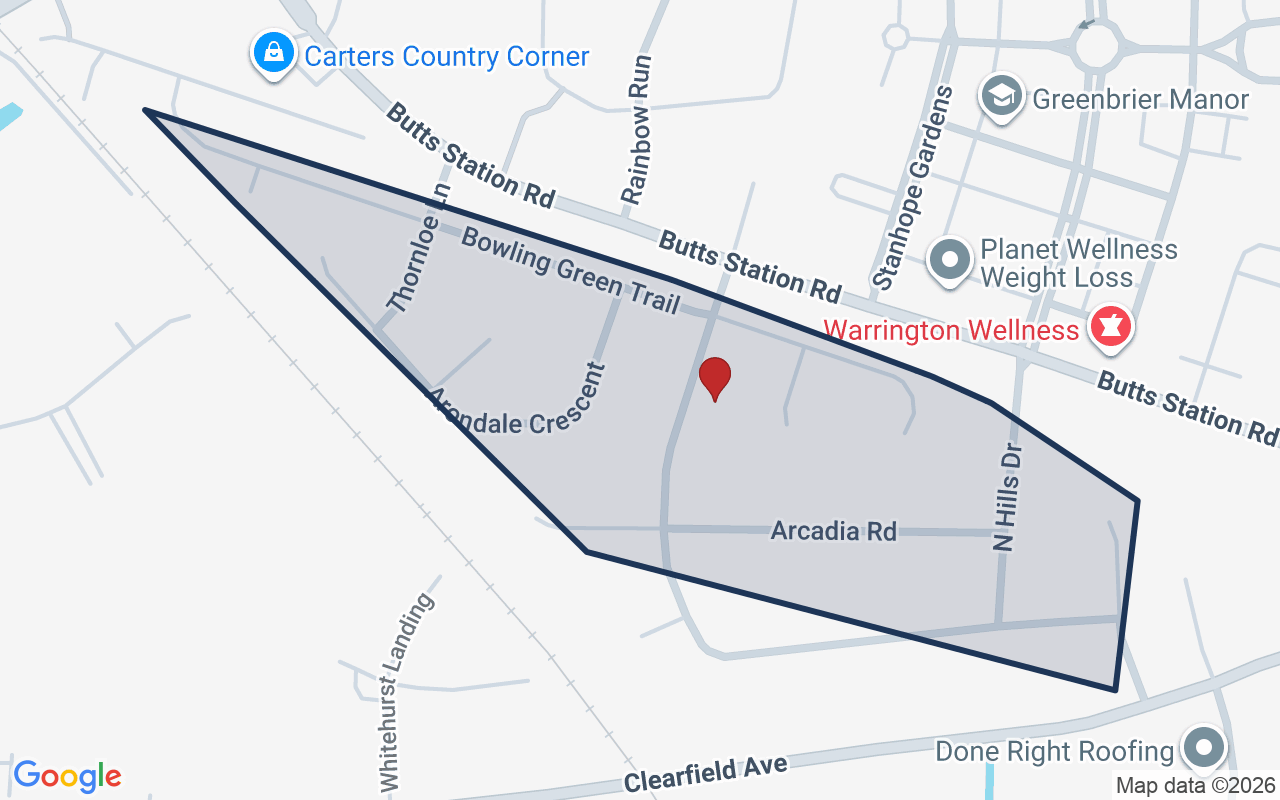 Map of Clearfield with neighborhood boundary