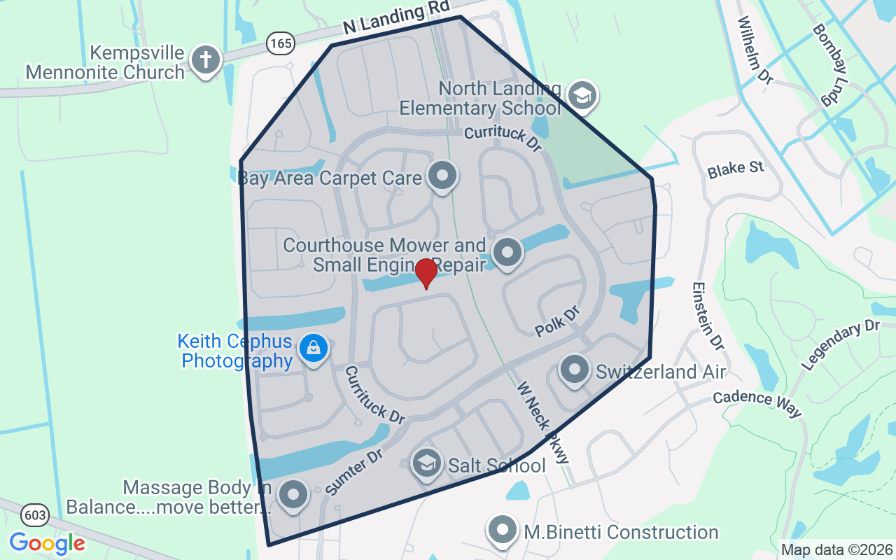 Map of Courthouse Estates with neighborhood boundary