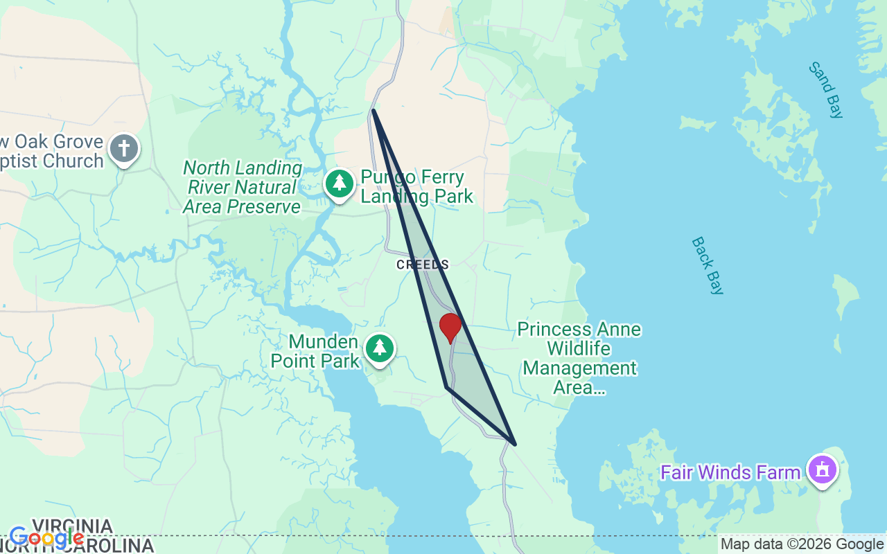 Map of Creeds with neighborhood boundary