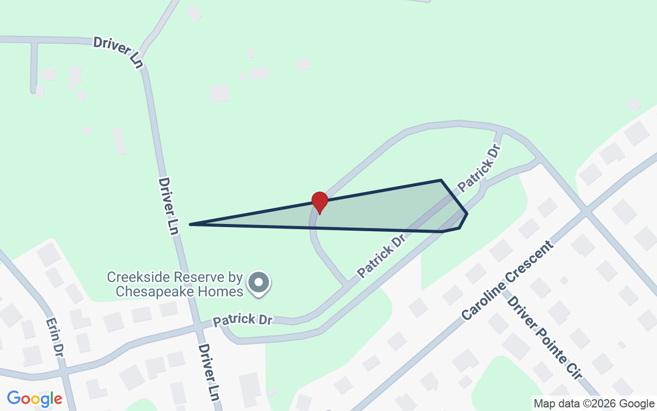Map of Creekside Reserve with neighborhood boundary