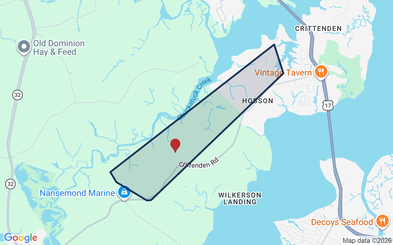 Map of Crittenden with neighborhood boundary