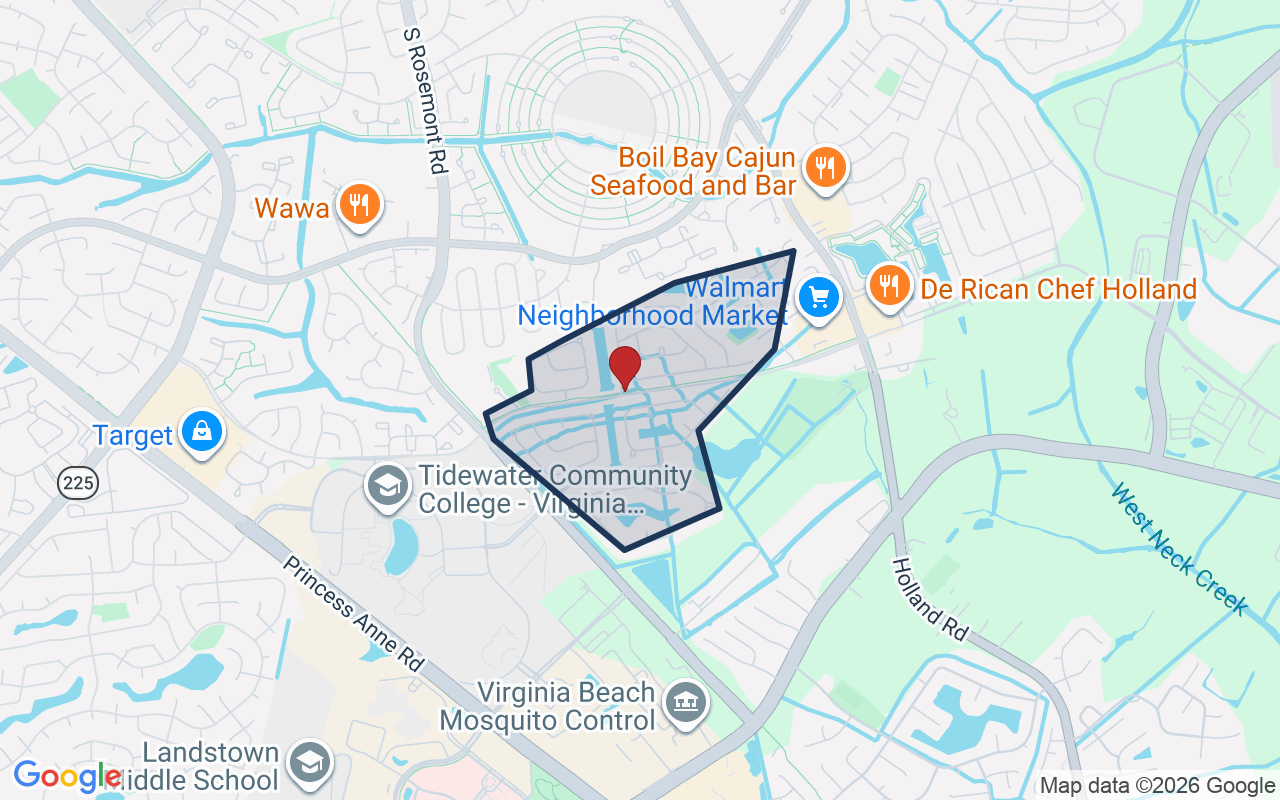Map of Buckner Farm with neighborhood boundary