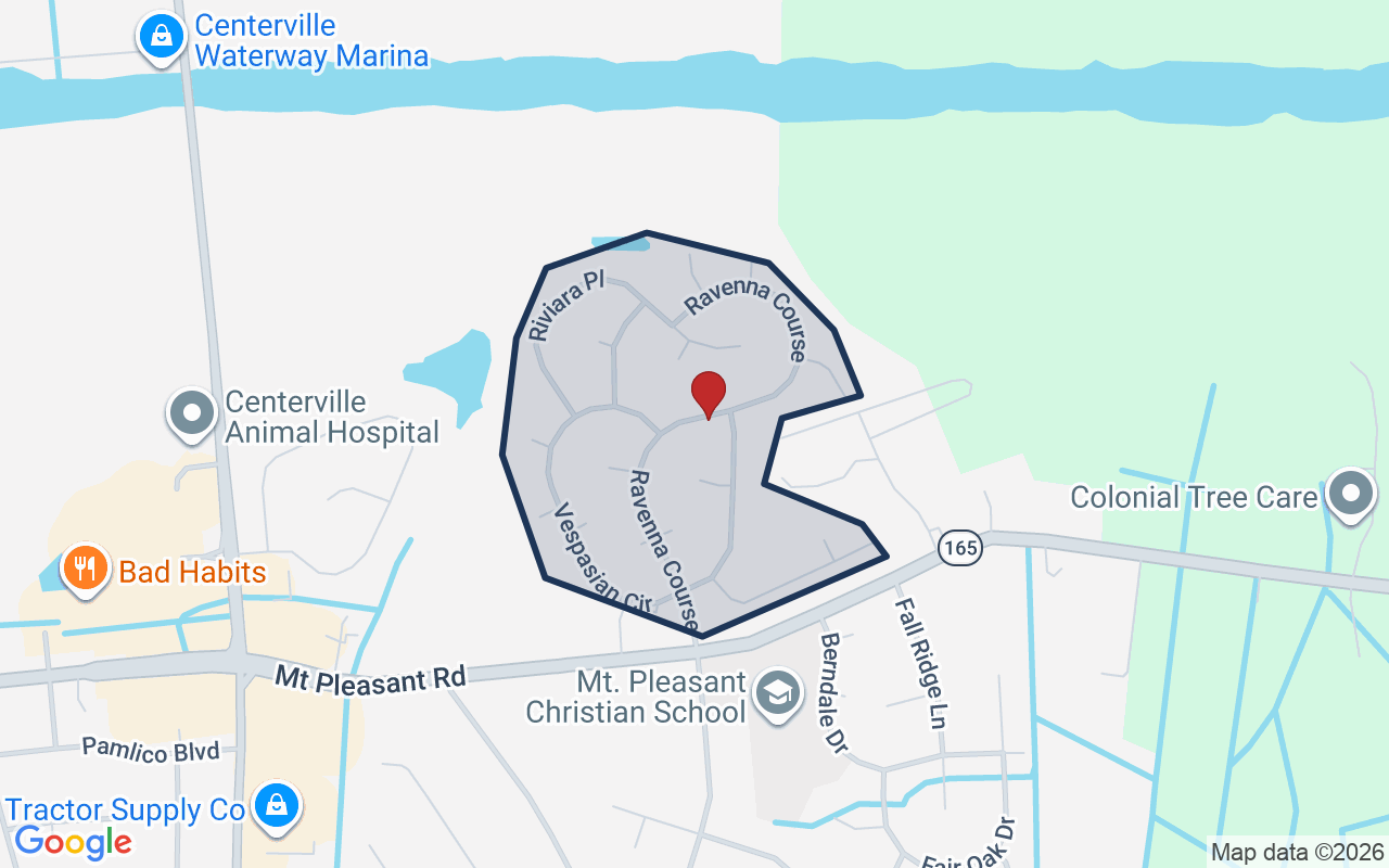 Map of Ravenna with neighborhood boundary