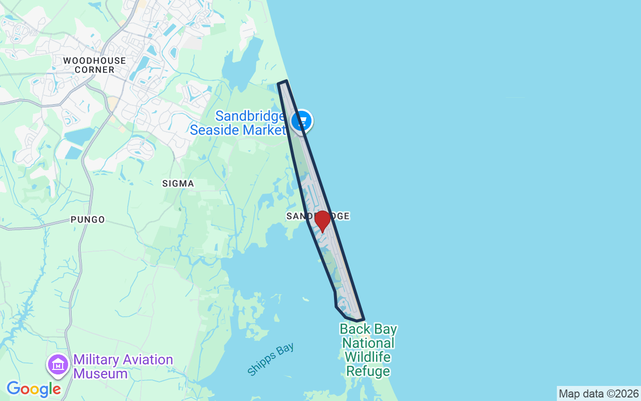Map of Sandbridge with neighborhood boundary