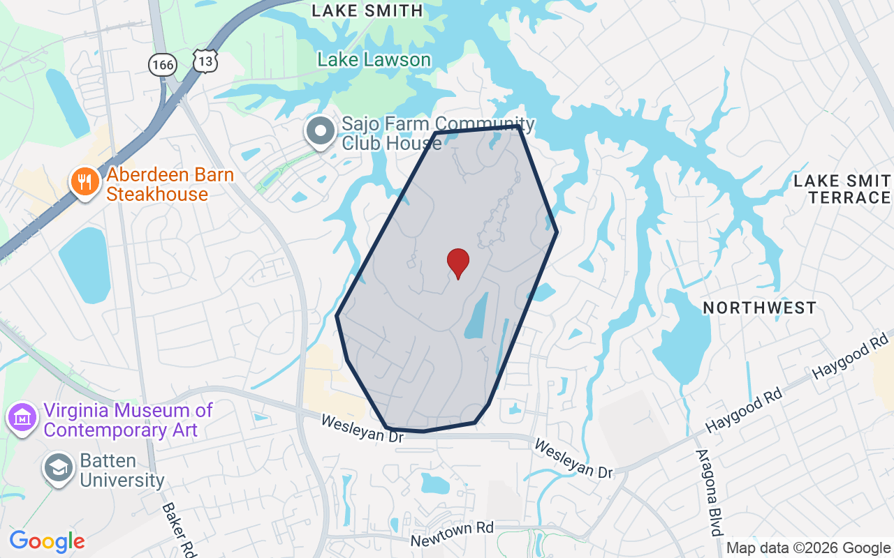 Map of Cypress Point with neighborhood boundary