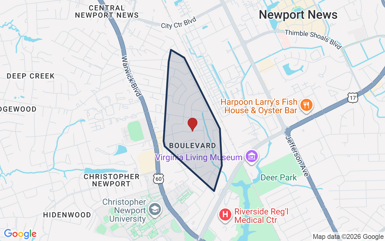 Map of Glendale with neighborhood boundary