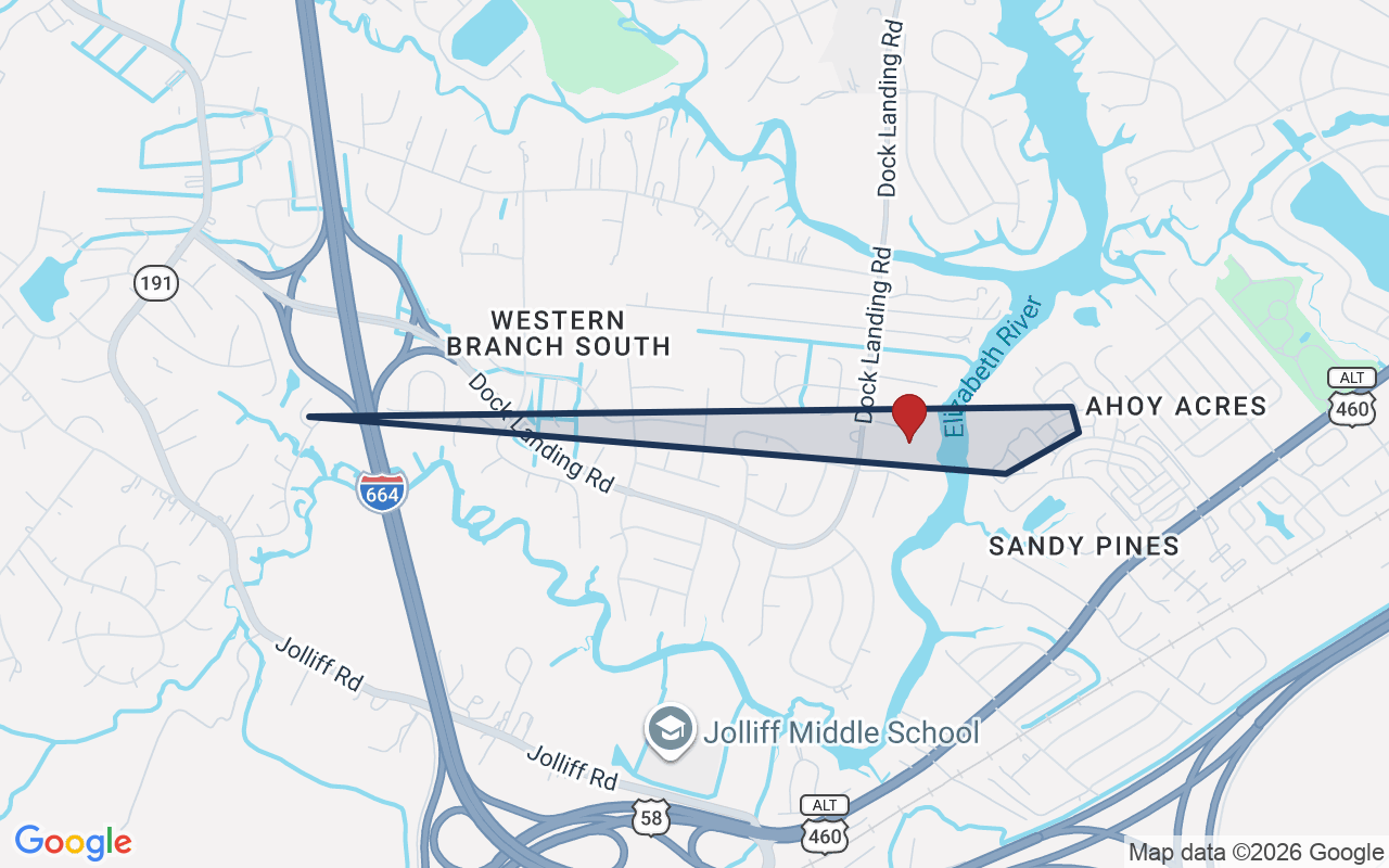 Map of Goose Creek with neighborhood boundary