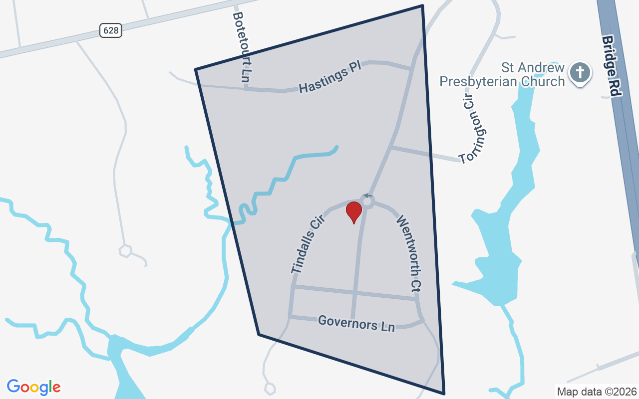 Map of Governors Pointe with neighborhood boundary