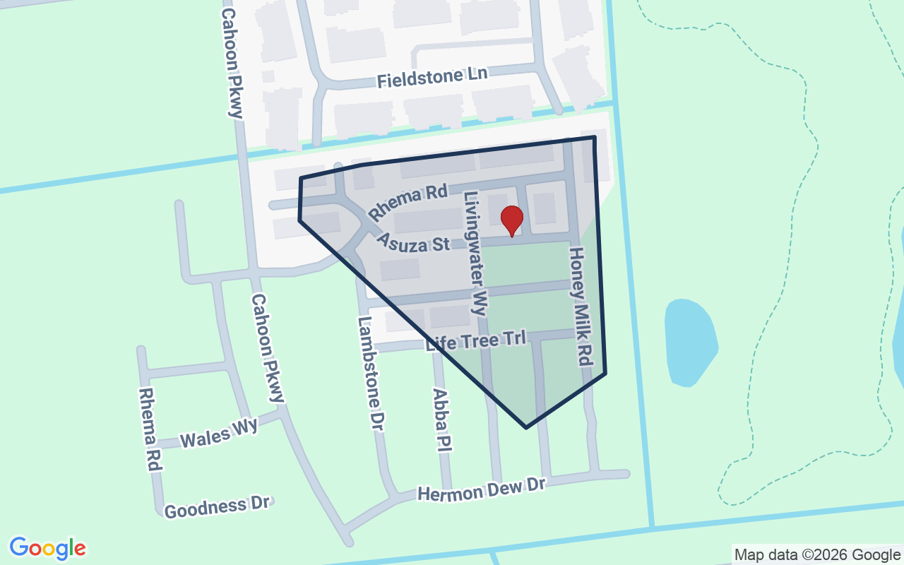 Map of Grassfield with neighborhood boundary