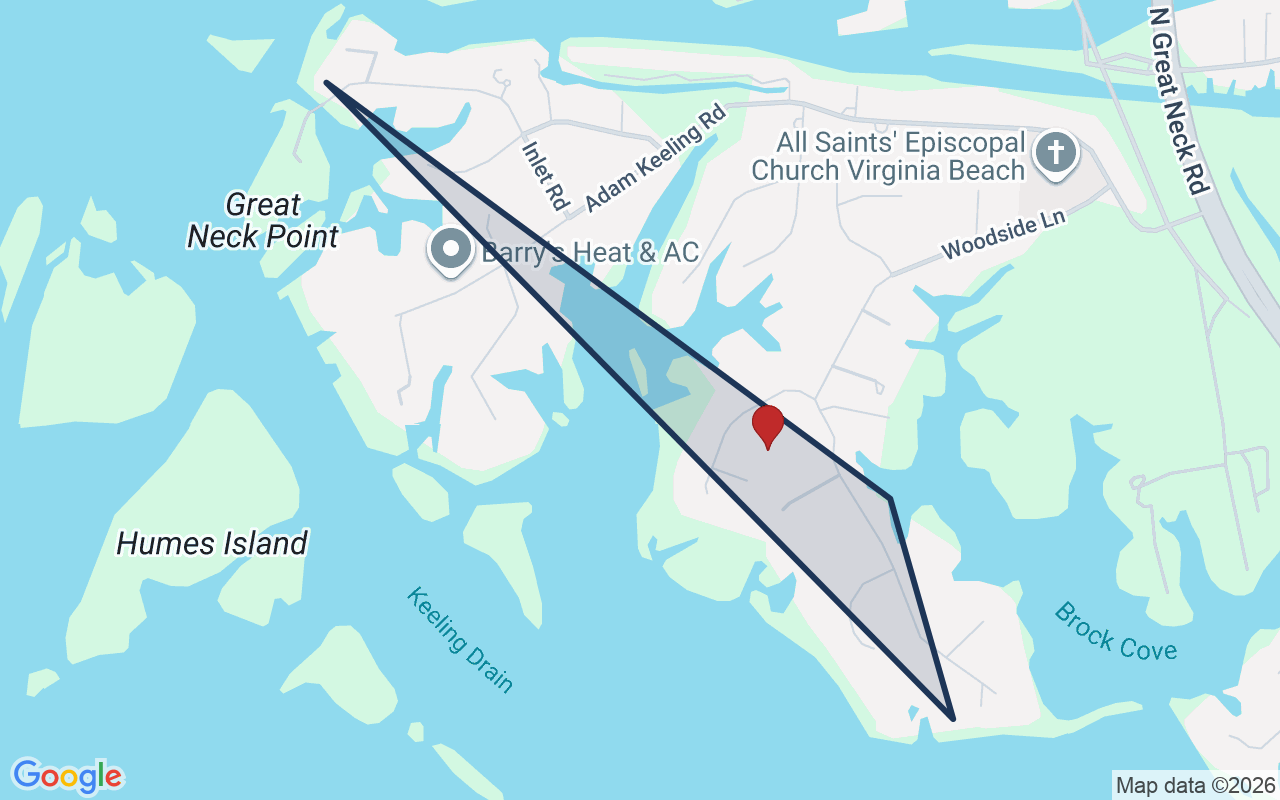 Map of Great Neck Point with neighborhood boundary