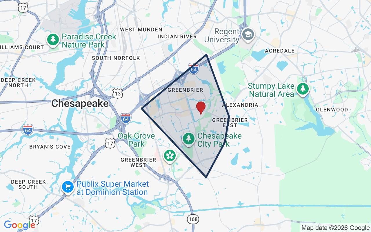 Map of Greenbrier with neighborhood boundary