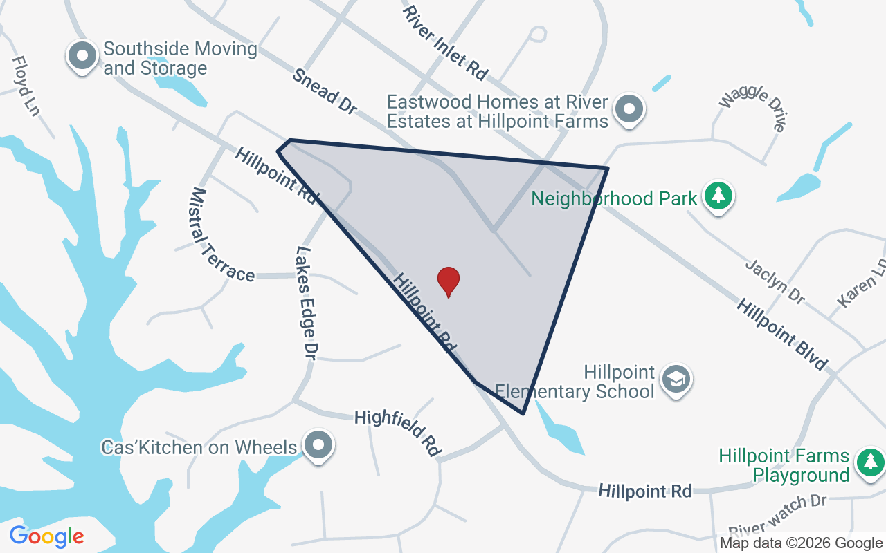 Map of Greenhaven at Hillpoint with neighborhood boundary