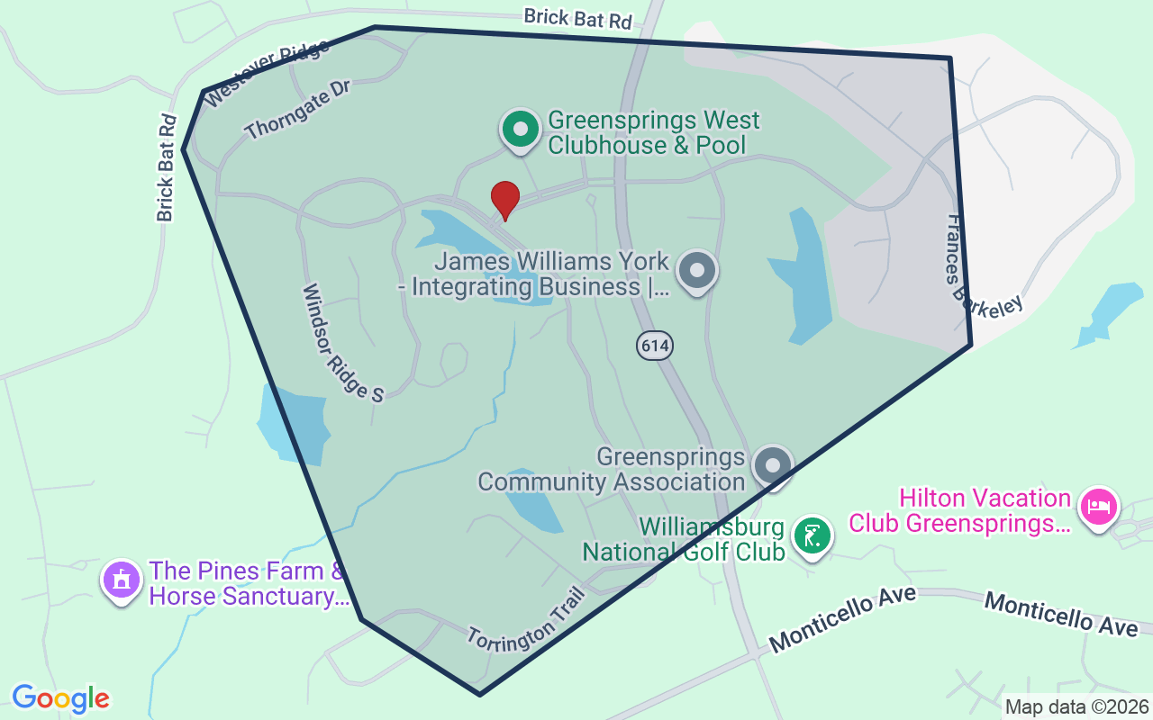 Map of Greensprings West with neighborhood boundary