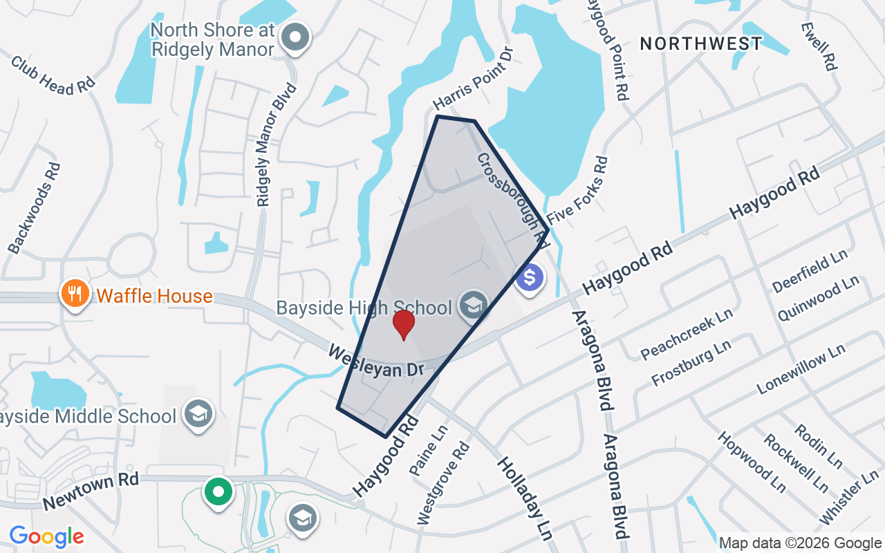 Map of Haygood with neighborhood boundary