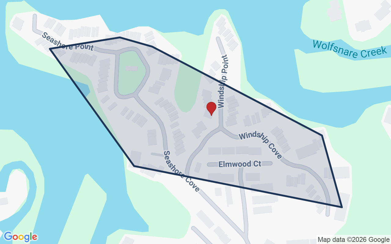Map of Herons Cove with neighborhood boundary