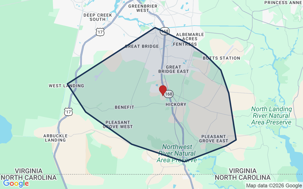 Map of Hickory with neighborhood boundary