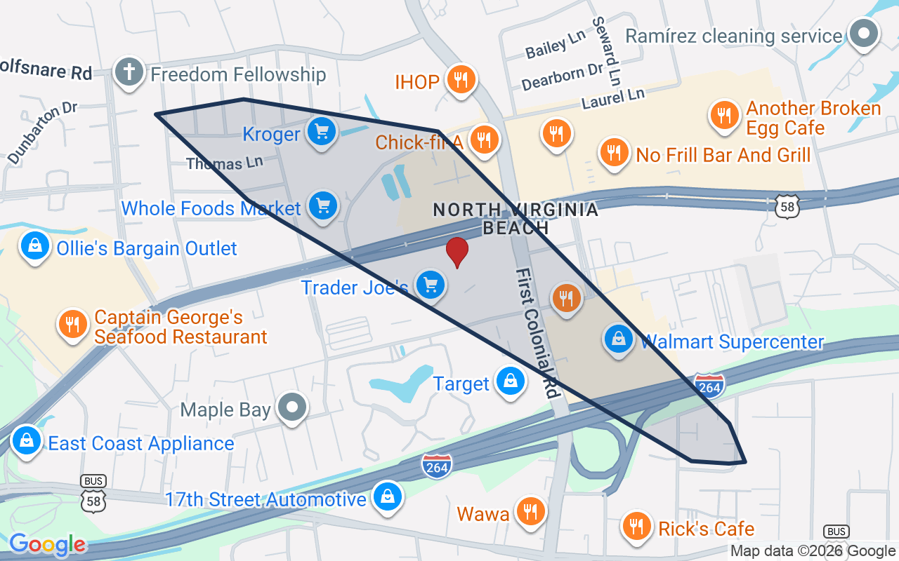 Map of Hilltop with neighborhood boundary