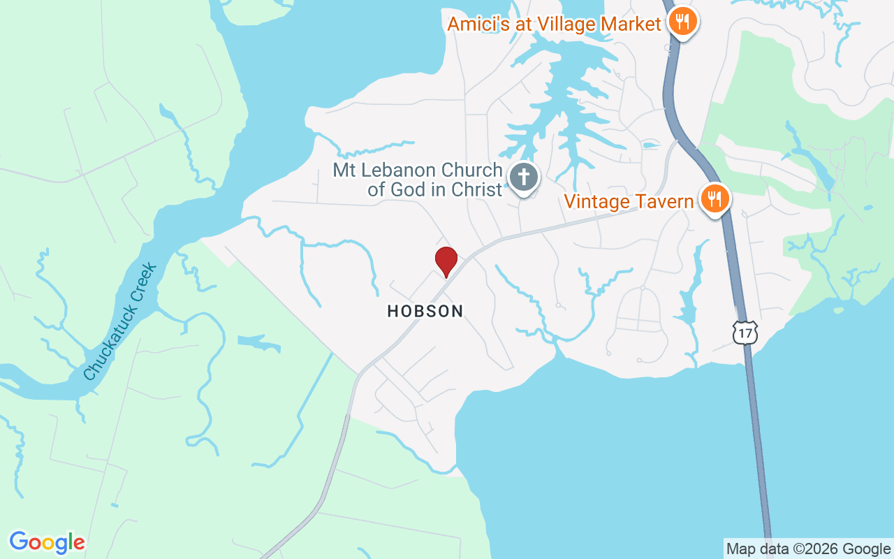 Map of Hobson with neighborhood boundary
