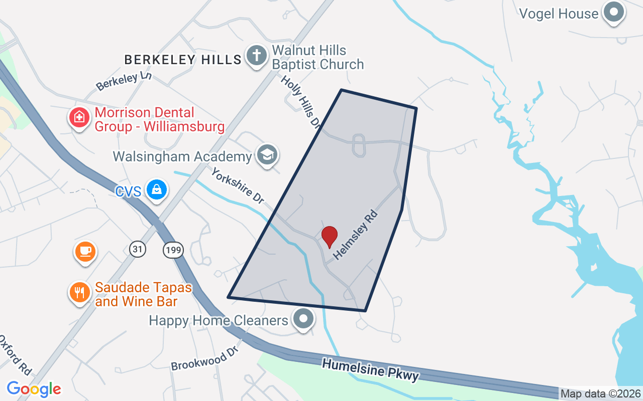 Map of Holly Hills with neighborhood boundary