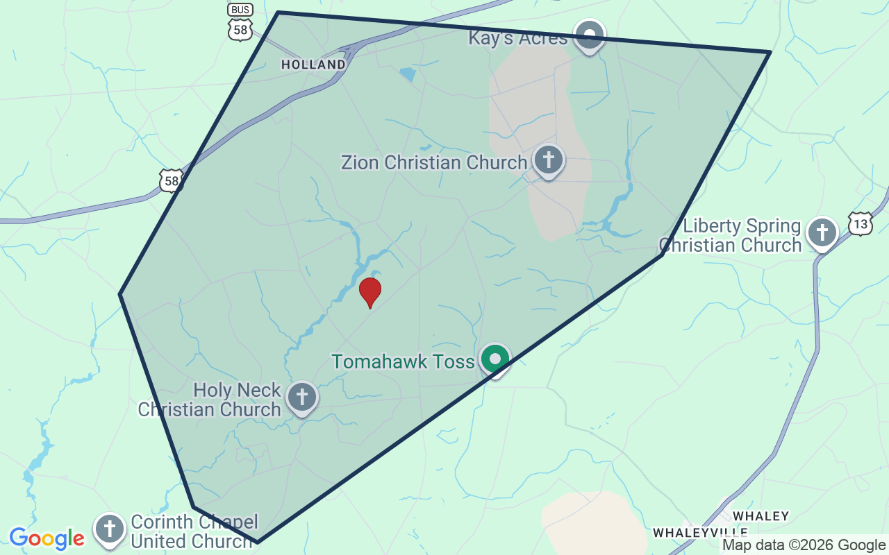 Map of Holy Neck with neighborhood boundary