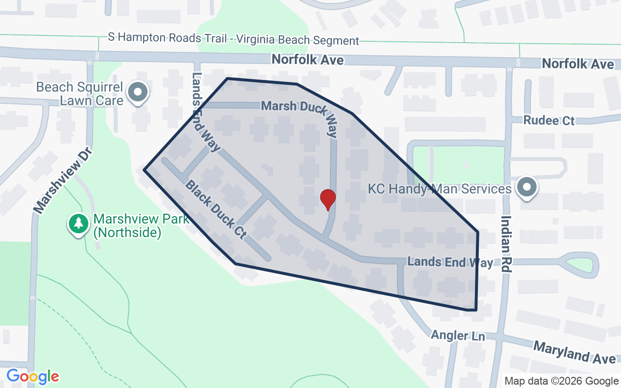 Map of Lands End with neighborhood boundary