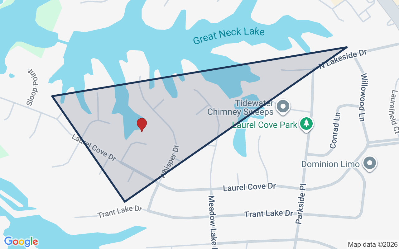 Map of Laurel Cove with neighborhood boundary