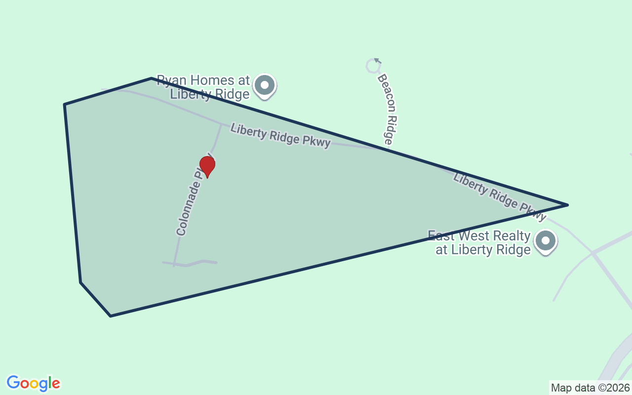 Map of Liberty Ridge with neighborhood boundary