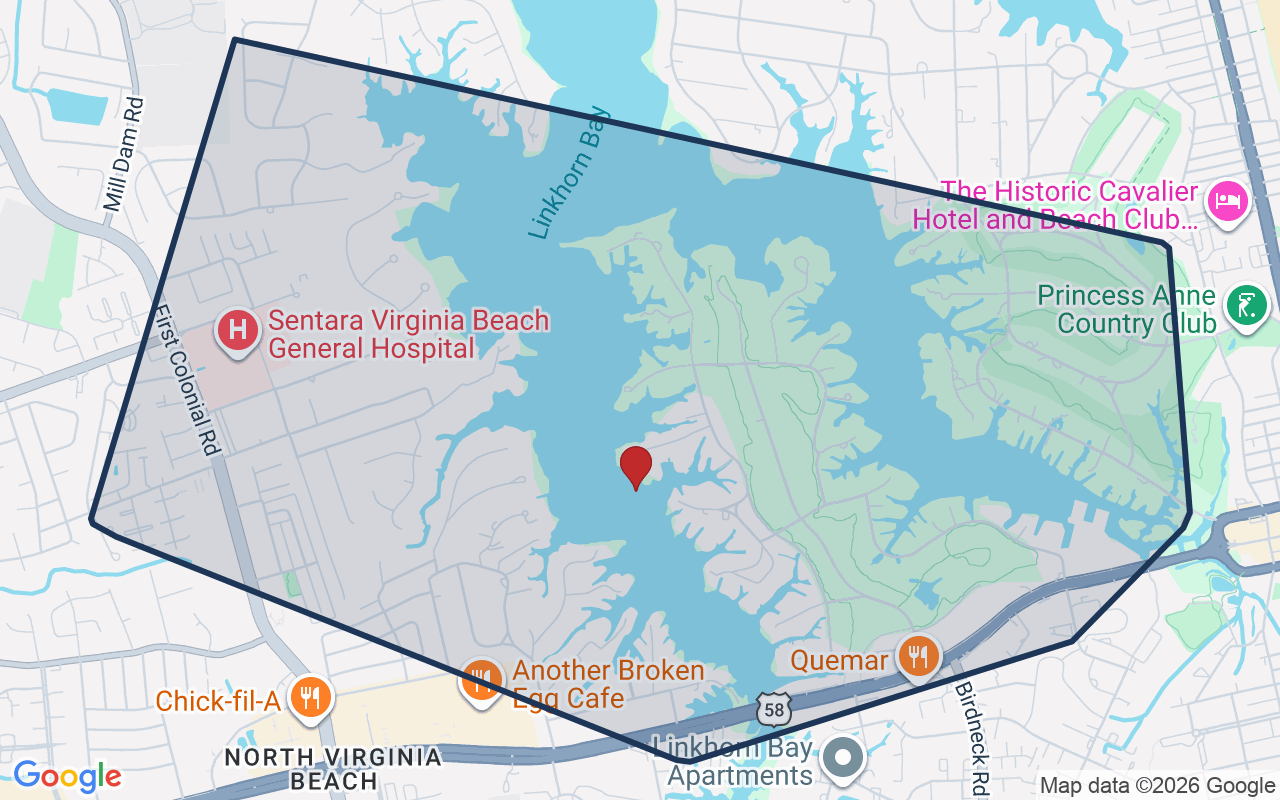 Map of Linkhorn Park with neighborhood boundary