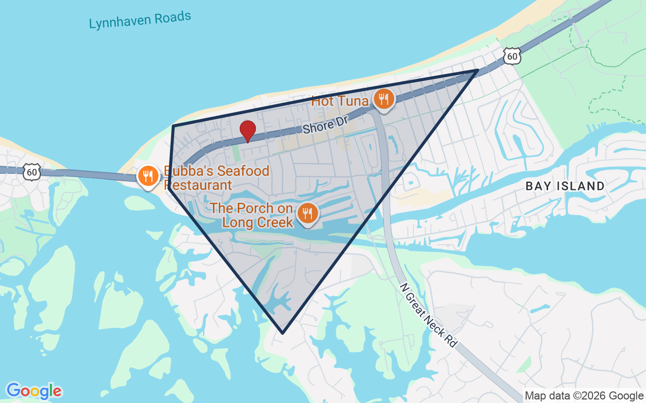 Map of Lynnhaven with neighborhood boundary