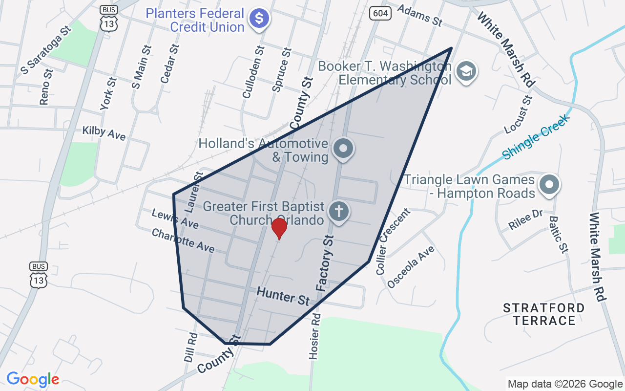 Map of Orlando with neighborhood boundary