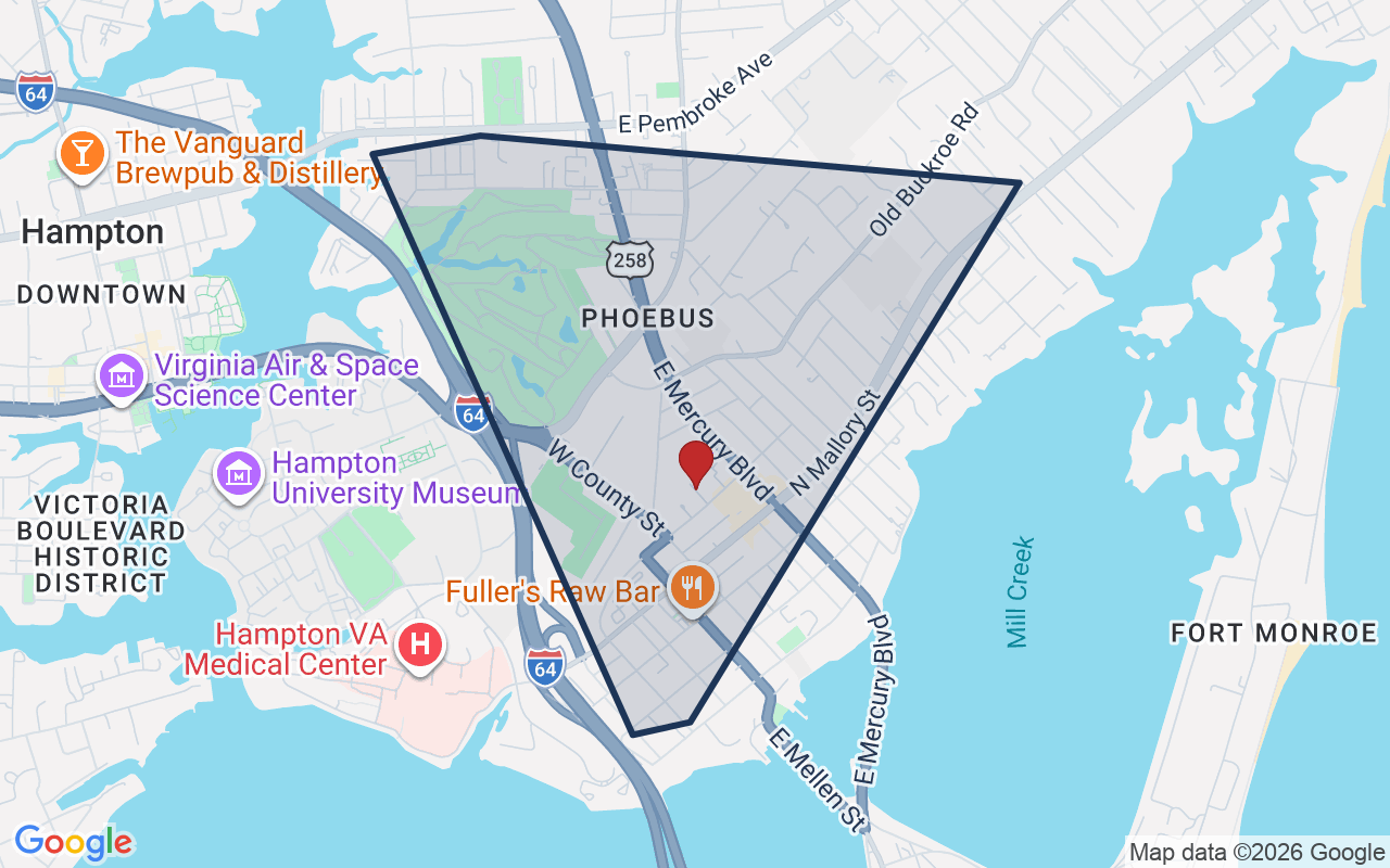 Map of Phoebus with neighborhood boundary