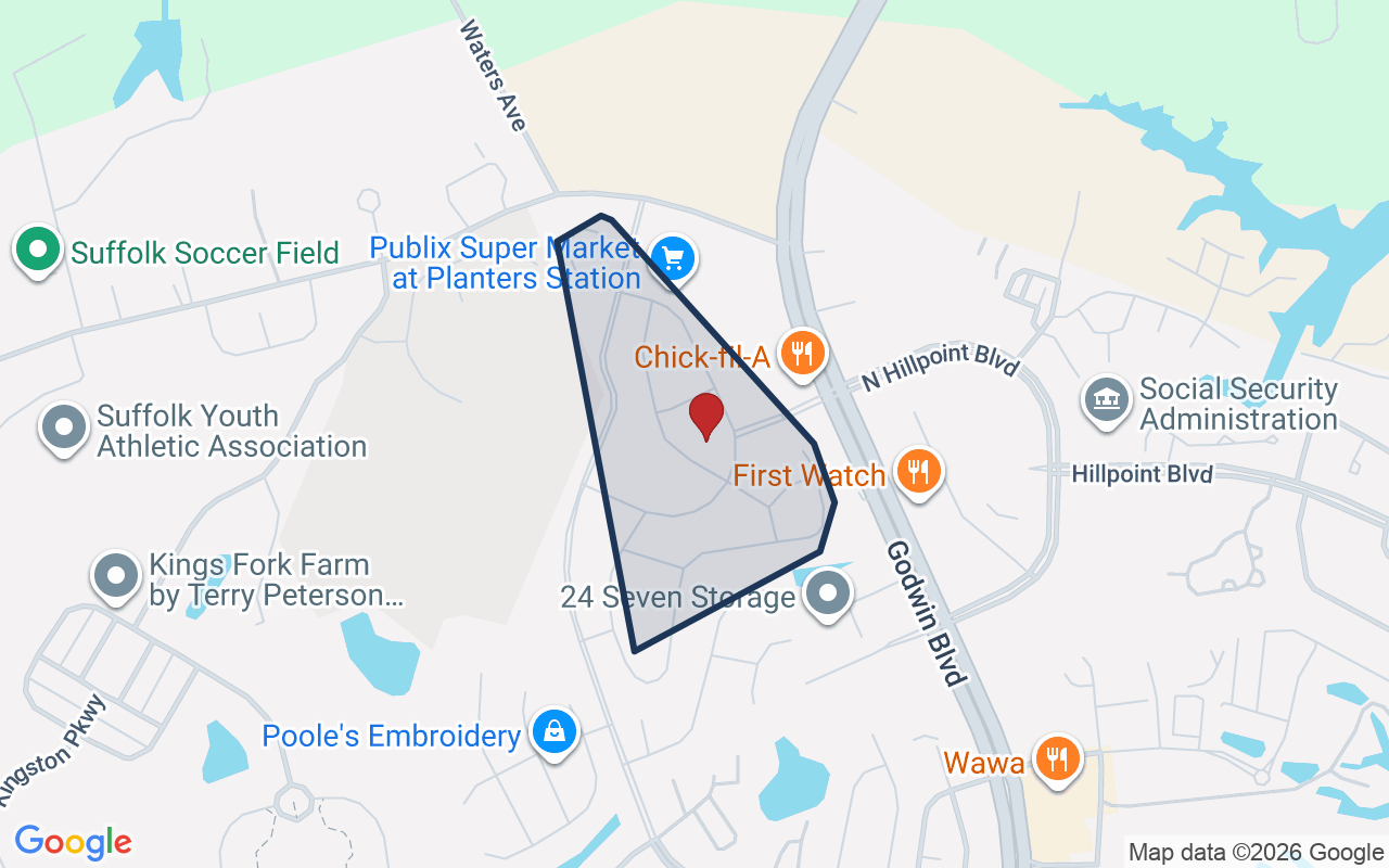 Map of Planters Station with neighborhood boundary