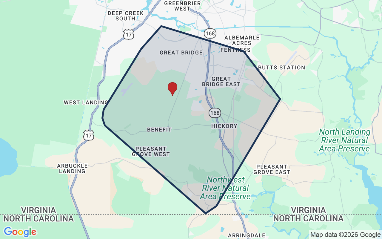 Map of Pleasant Grove with neighborhood boundary