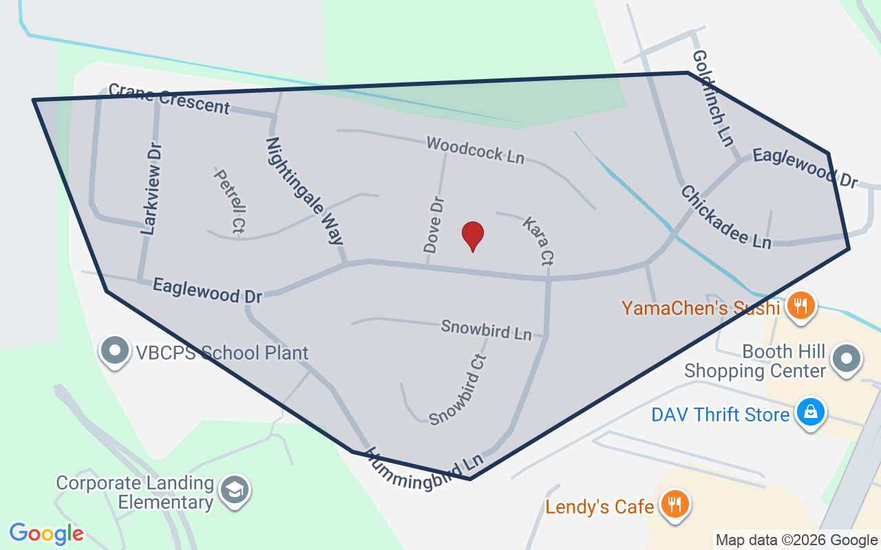 Map of Redwing with neighborhood boundary