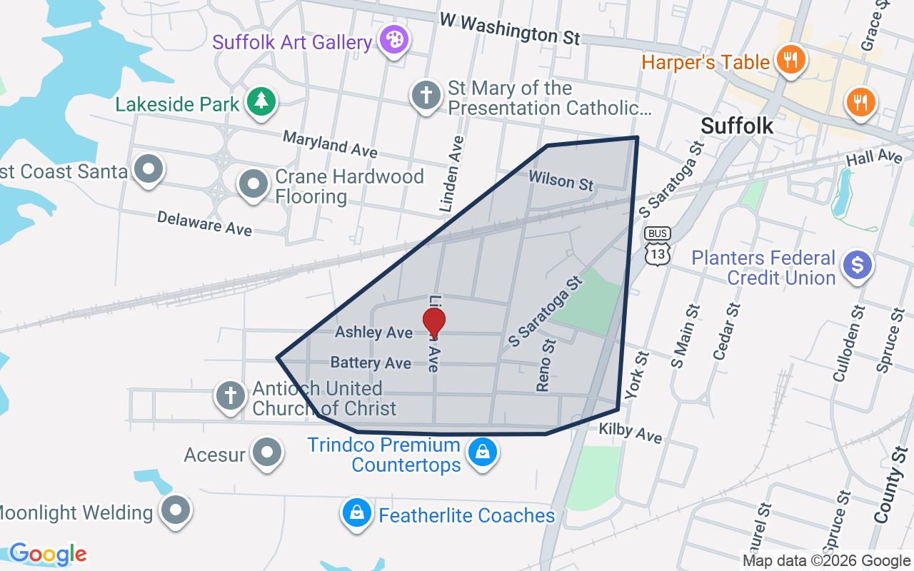 Map of Saratoga with neighborhood boundary