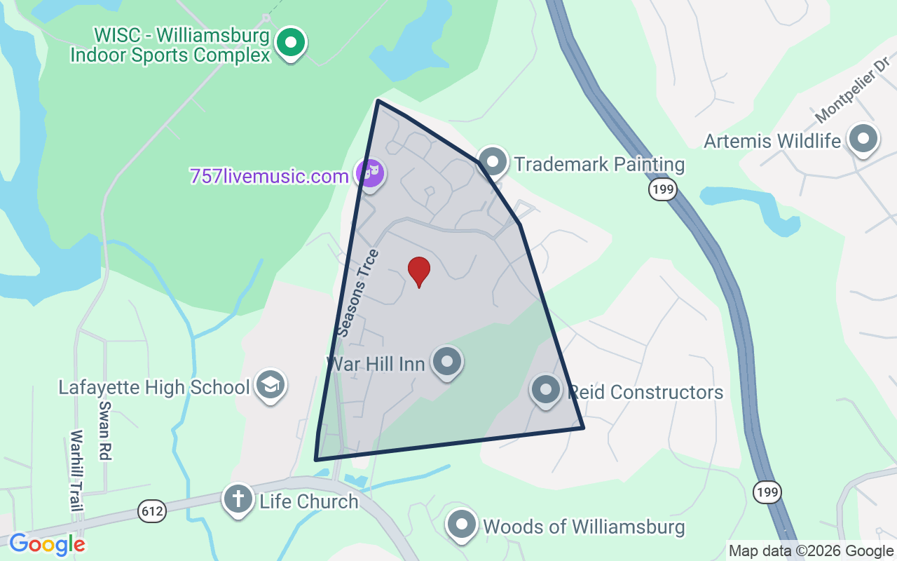 Map of Seasons Trace with neighborhood boundary