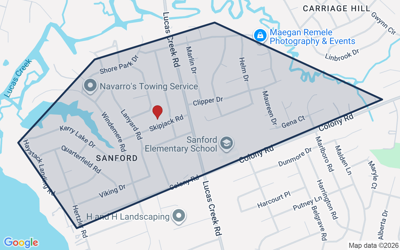 Map of Shore Park with neighborhood boundary