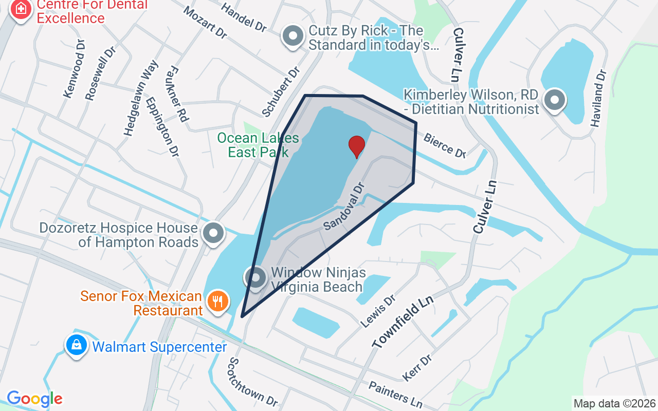 Map of South Shore Estates with neighborhood boundary