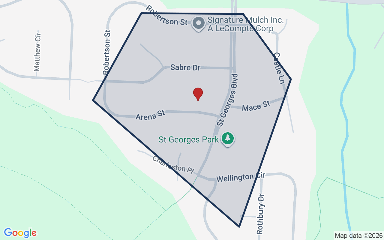 Map of St. George's Hundred with neighborhood boundary