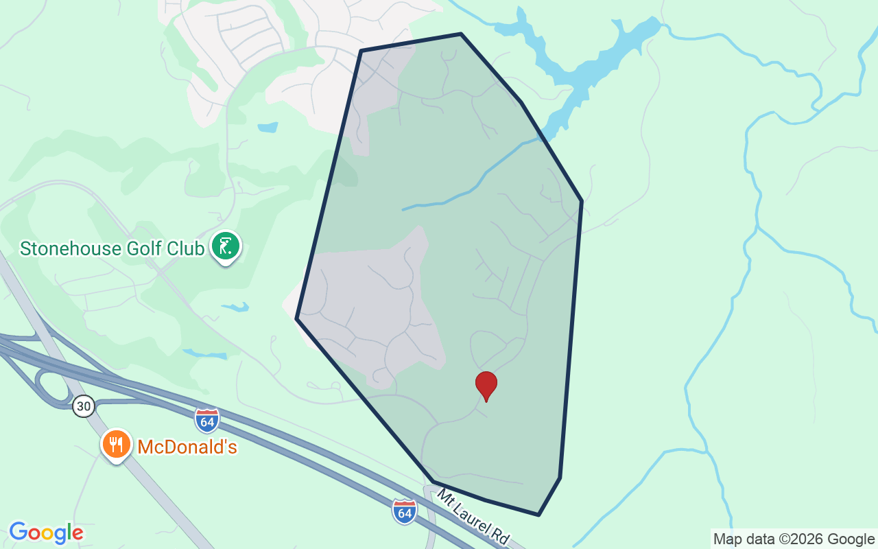 Map of Stonehouse with neighborhood boundary